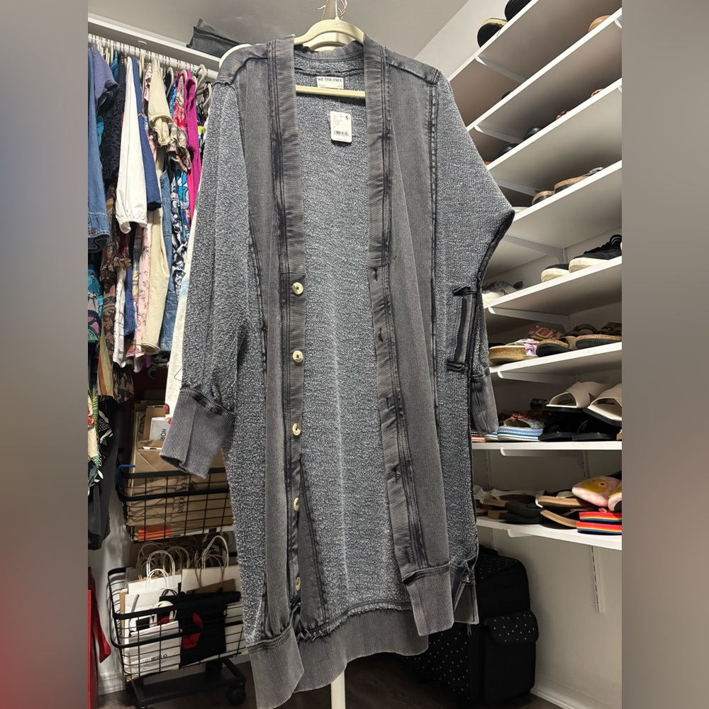 NWT We The Free Dreamy long cardigan black wash sz S